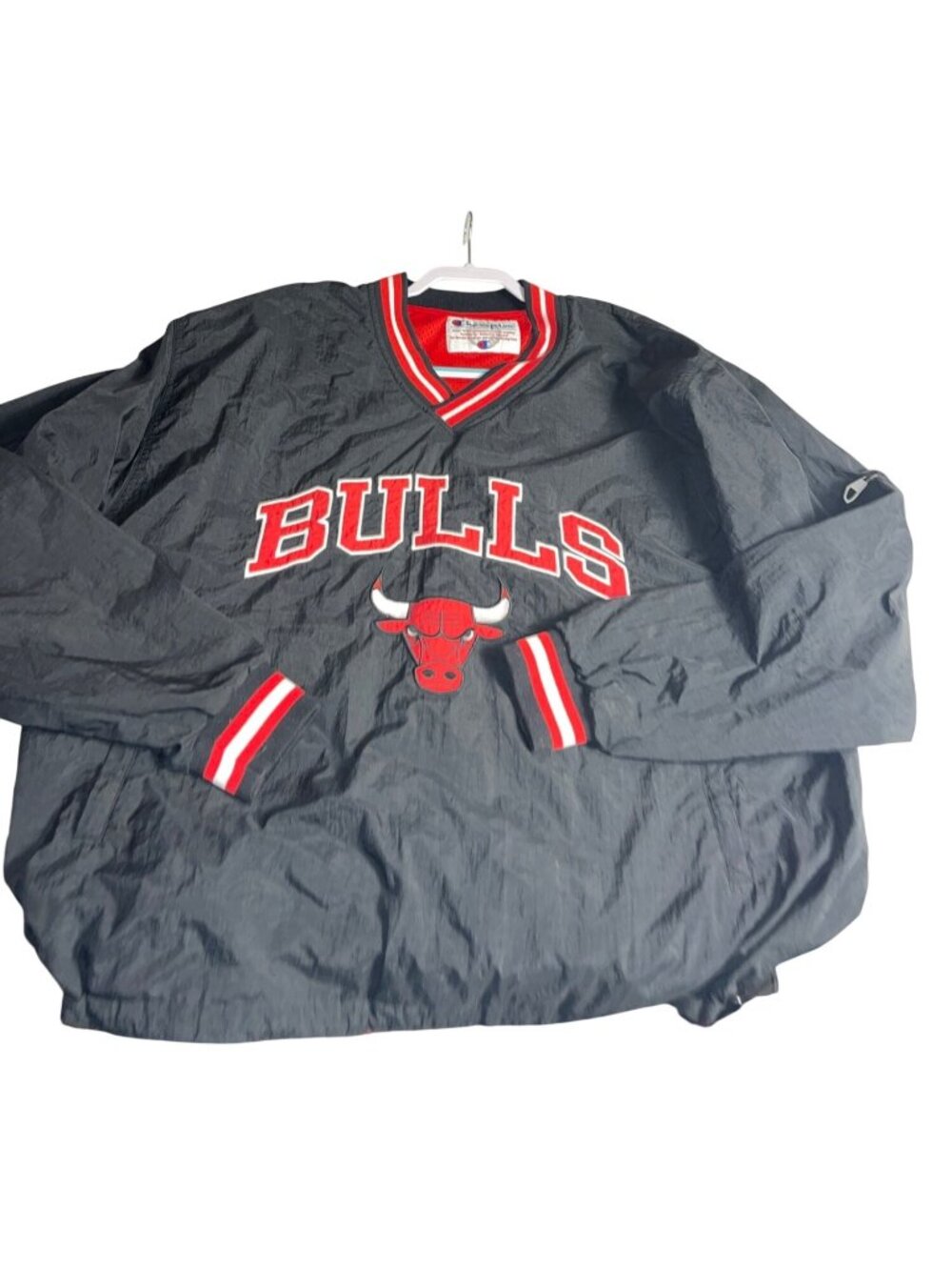 Rare VTG 3X Champion Chicago Bulls Reversible Windbreaker Jacket 90s Black & Red